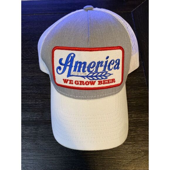 Other - America Est 1776 We Grow Beer‎ Snapback Trucker Hat White And Gray